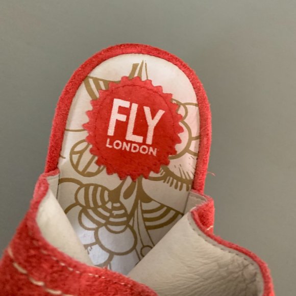 Fly London Red Suede Tie Up Mary Jane Platform Wedge Size 39 - Picture 5 of 8